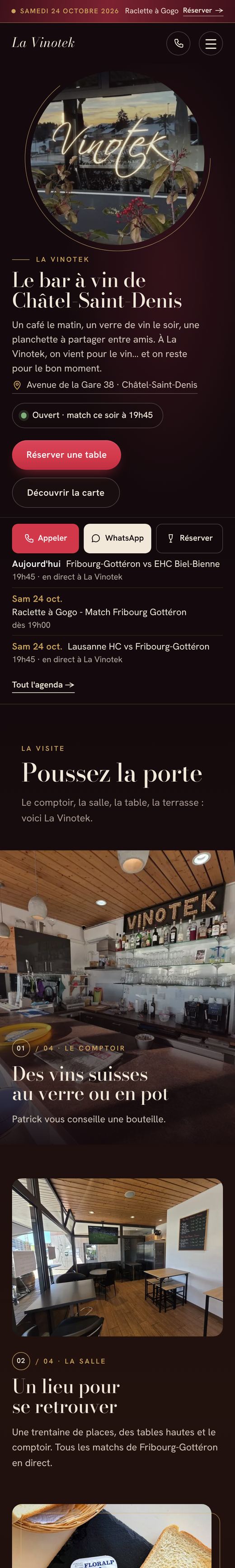 La Vinotek sur téléphone : capture réelle